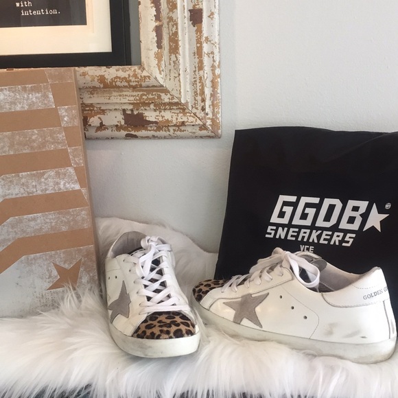 Golden Goose Shoes - GOLDEN GOOsE SUPER STAR LEOPARD GRAY STAR SZ 7 (